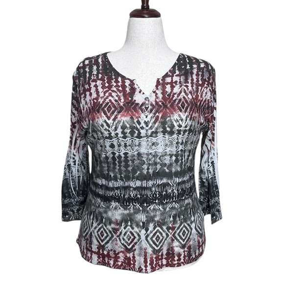 Jane Ashley Tops - Jane Ashley Multi Color Long Sleeve Top Size XL